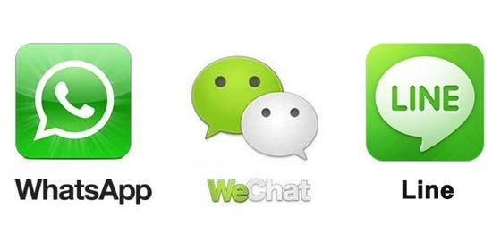 中日美大PK:Line、WhatsApp、WeChat誰更厲害?